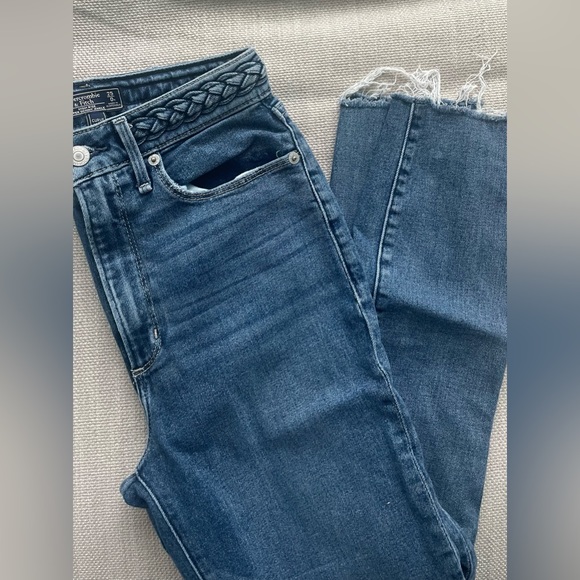 Abercrombie & Fitch Super Skinny Ankle High Rise Distressed Jeans Size 14